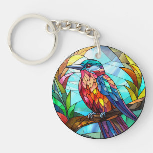 Zoete Gebrandschilderde IJsvogel Vogel Sleutelhanger