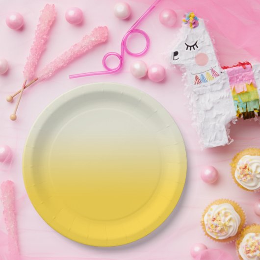 Zoete geel- en ooggradiënt ombre papieren bordje (Feest)