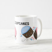 Zoete Geglazuurde Cupcakes met Spreuk Koffiemok (Voorkant rechts)