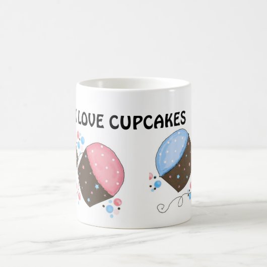Zoete Geglazuurde Cupcakes met Spreuk Koffiemok (Center)