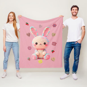 Zoete Gehaakte Konijn Fleece Deken