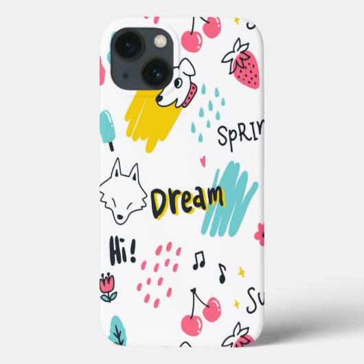 Zoete gekleurde hand getekend Case-Mate iPhone case (Achterkant)