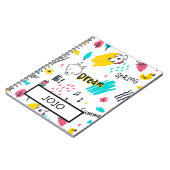 Zoete gekleurde hand getekend notitieboek (Linkerzijde)