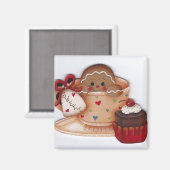 Zoete gember in een kopje magneet (Voorkant / Achterkant)