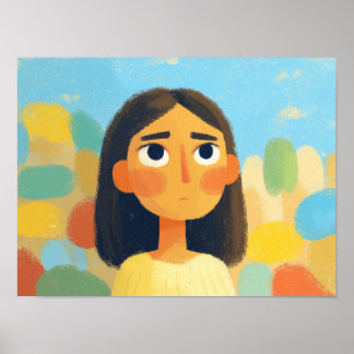 Zoete getextureerde portret met confetti-achtergro poster