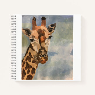Zoete giraffe op dagboek notitieboek