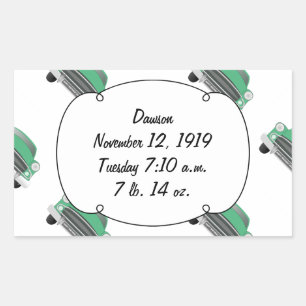 Zoete Groene Retro Auto Baby Jongen Cadeaus Rechthoekige Sticker