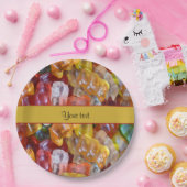 Zoete Gummi draagt Papieren Bordje (Feest)