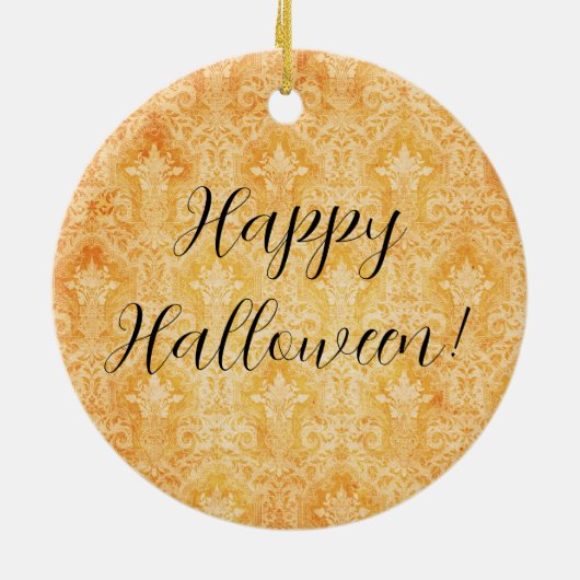 Zoete Halloween Zwarte Kat en Pompoen Keramisch Ornament (Achterkant)