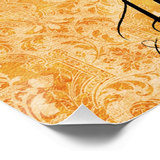 Zoete Halloween Zwarte Kat en Pompoen Perfect Poster (Hoek)