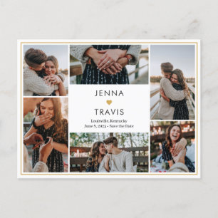 Zoete Hart Bewerkbare Kleur Save The Date Postcard Briefkaart