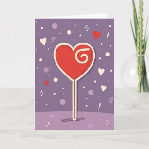 Zoete Hart Lollypop Kaart