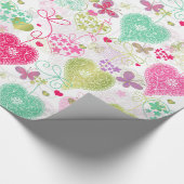 Zoete harten en botervliegen cadeaupapier (Hoek)