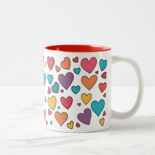 Zoete Harten Valentijn Tweetonige Mok