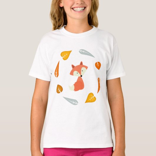 Zoete herfst bladeren vos t-shirt (Voorkant)