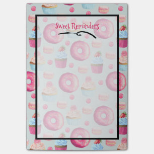 Zoete herinneringen donut macaron en cupcake patro post-it® notes