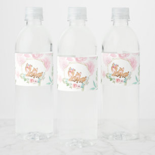 Zoete herten- en reekalfvoedsel- en dranklabelset waterfles etiket