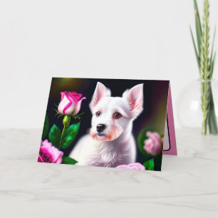 Zoete Hond En Rozen Collectie Kaart