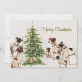Zoete  honden en kerstbomen feestdagenkaart (Voorkant)