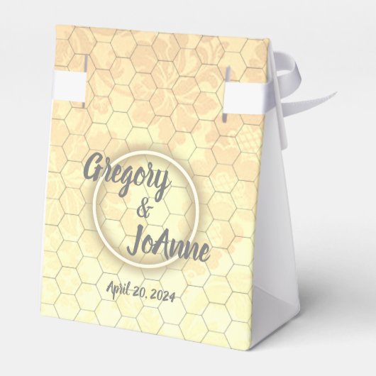 Zoete honingraat bruiloft gunst bedankdoosjes (Achterkant)