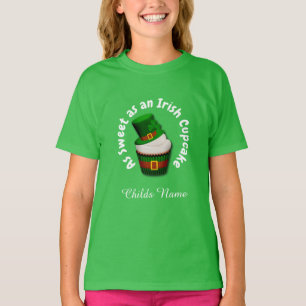 Zoete Ierse Cupcake Persoonlijke Jongen of Meisje T-shirt