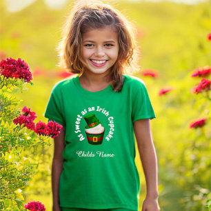 Zoete Ierse Cupcake Persoonlijke Jongen of Meisje T-shirt