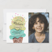 Zoete ijsjes jongens verjaardagsfeest uitnodiging (Voorkant)