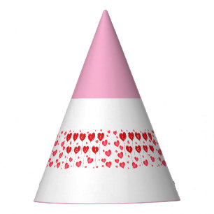 Zoete Ik Hou Van Jou Roze Hartjes Feesthoed Versie Feesthoedjes