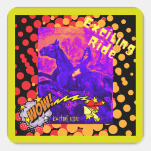 zoete Jamie spannende rit comic stijl Vierkante Sticker