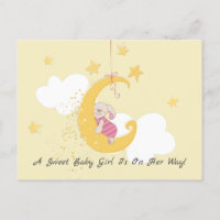 Zoete Jongen Konijn Maan Baby Shower
