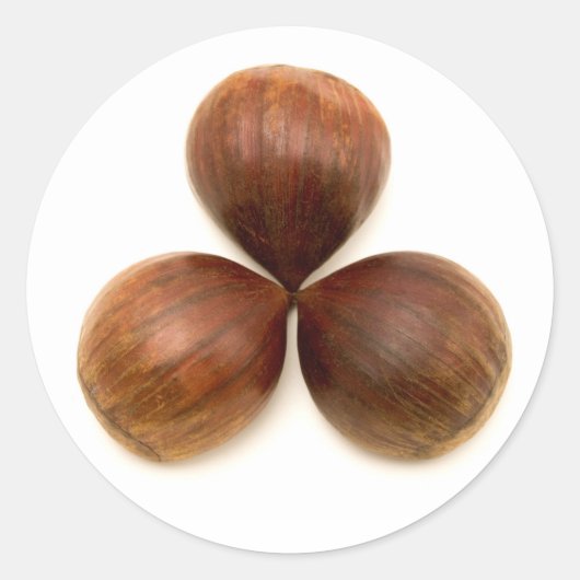 Zoete kastanjes vruchten ronde sticker (Voorkant)