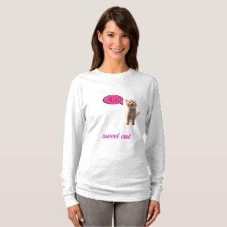 Zoete Kat Lange Mouwen T-shirt