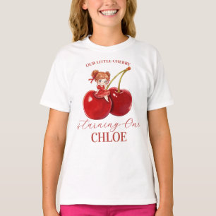 Zoete Kers Coquette Lint Verjaardag Roze Meisje T-shirt