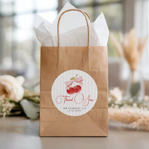 Zoete Kers Favorit Tags met Roze Strikje Bedankjes Labels