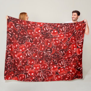 Zoete kersen fleece deken