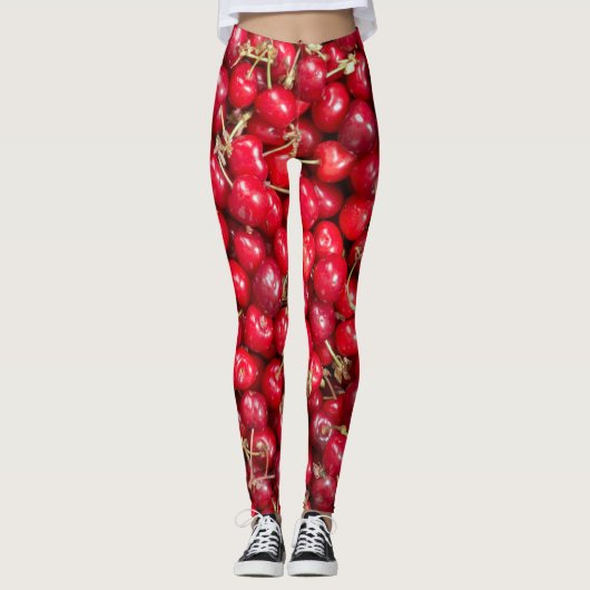 Zoete kersen patroon leggings (Voorkant)