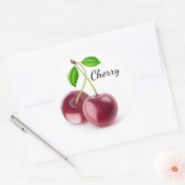 Zoete kersen ronde sticker (Envelop)