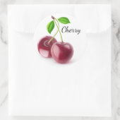 Zoete kersen ronde sticker (Tas)