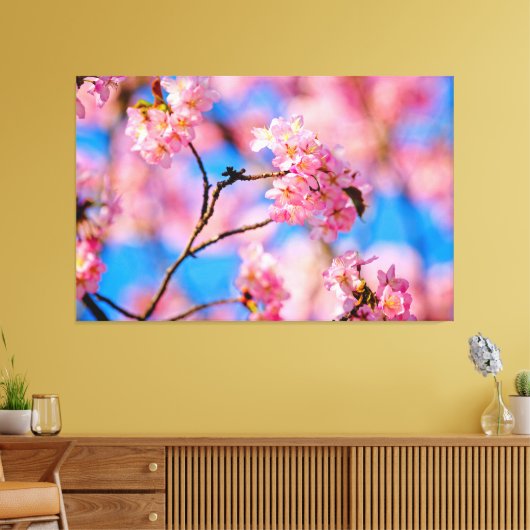 Zoete Kersenbloesems Op Een Zonnige Lentedag Canvas Afdruk (Insitu (Woonkamer))