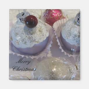 Zoete Kerst Cupcakes Magneet