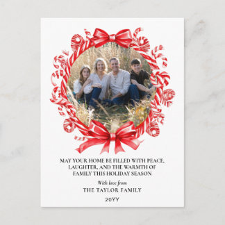 Zoete Kerstkrans Foto Kerstkaart Feestdagenkaart