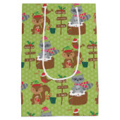 Zoete Kerstwasbeer en Eekhoorn & Sneeuwvlokken Medium Cadeauzakje (Achterkant)