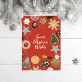 Zoete kerstwensen bakken folie feestdagenkaart