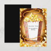 Zoete Kinderpopcorn Verjaardag Bedankkaart (Voorkant / Achterkant)