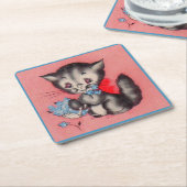 zoete kitkat vierkante kartonnen onderzetter (Schuin)