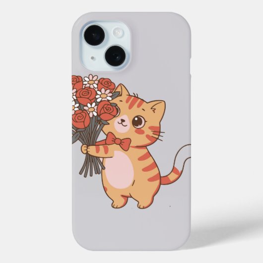 Zoete Kitty met Rozenboeket Case-Mate iPhone Case (Achterkant)