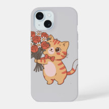Zoete Kitty met Rozenboeket
