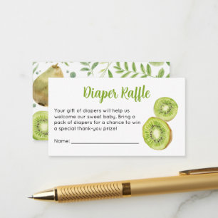 Zoete Kiwi Baby Shower Luier Raffle Ticket Informatiekaartje