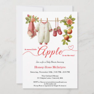 Zoete Kleine Appel Baby Shower Herfst Rustieke B Kaart