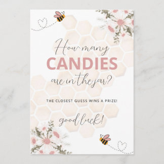 Zoete Kleine Bij Baby Shower Raadspel Kaart